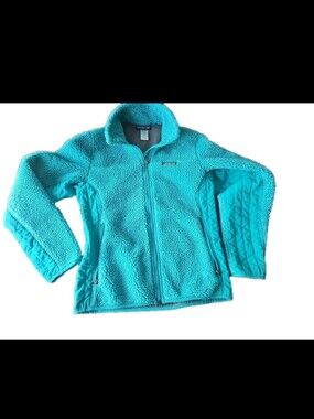 Vintage Patagonia Full Zip Fleece Jacket Teal Turquoise Womens S